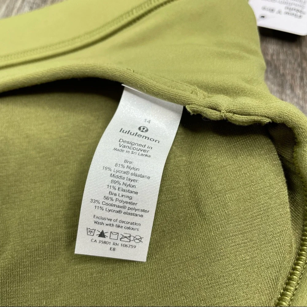 lululemon Bronze Green Flow Y Bra Nulu NEW Size 14 - Picture 8 of 9